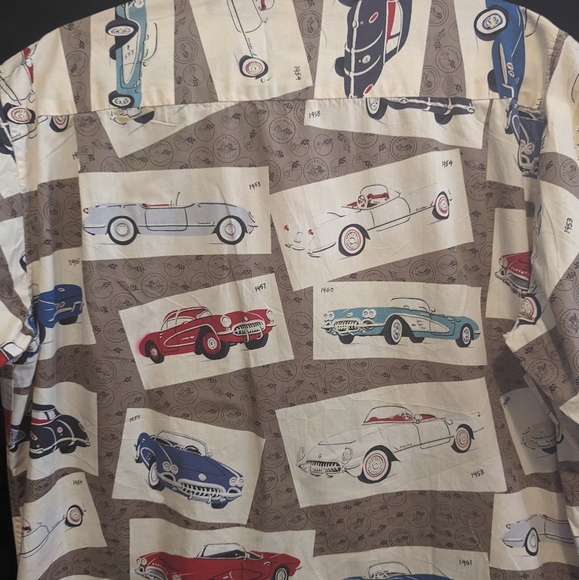 SUPER RARE!! Reyn SPOONER CORVETTE Themed SS Shirt! All-Cotton, Large - Picture 2 of 7